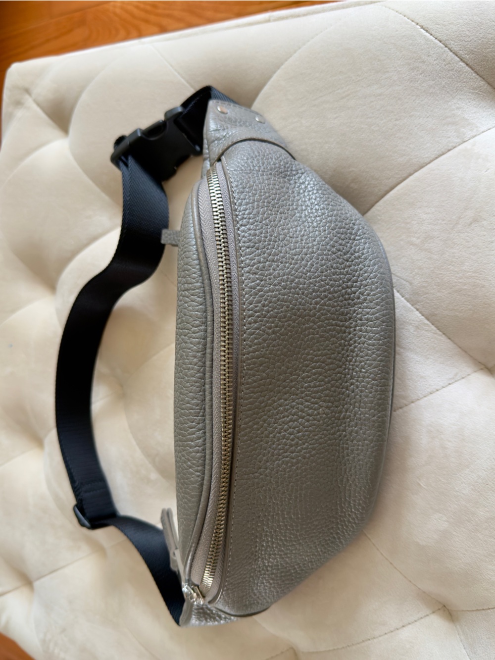 Leather Waist Bag - Gray